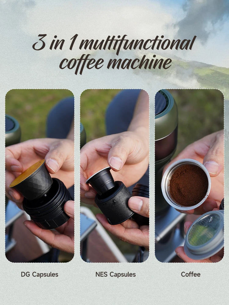 Wireless Electric Portable Espresso Coffee Machine for Car & Home Camping Coffee Maker Fit Nespresso Dolce Capsule Powder