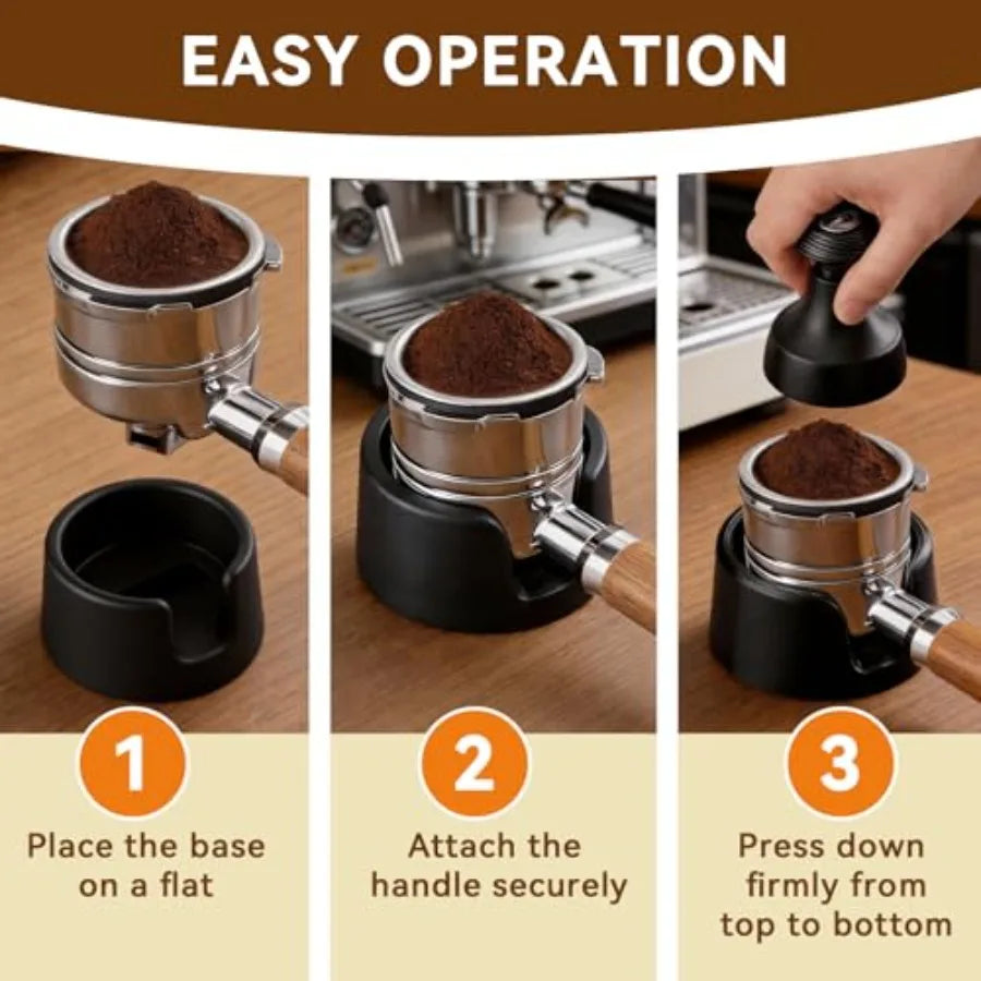 Portafilter Holder with Cleaning Brush and Non-Slip Silicone Tamping Station (compatible with Ninja Espresso Machine Luxe Cafe Pro ES601 ES7).