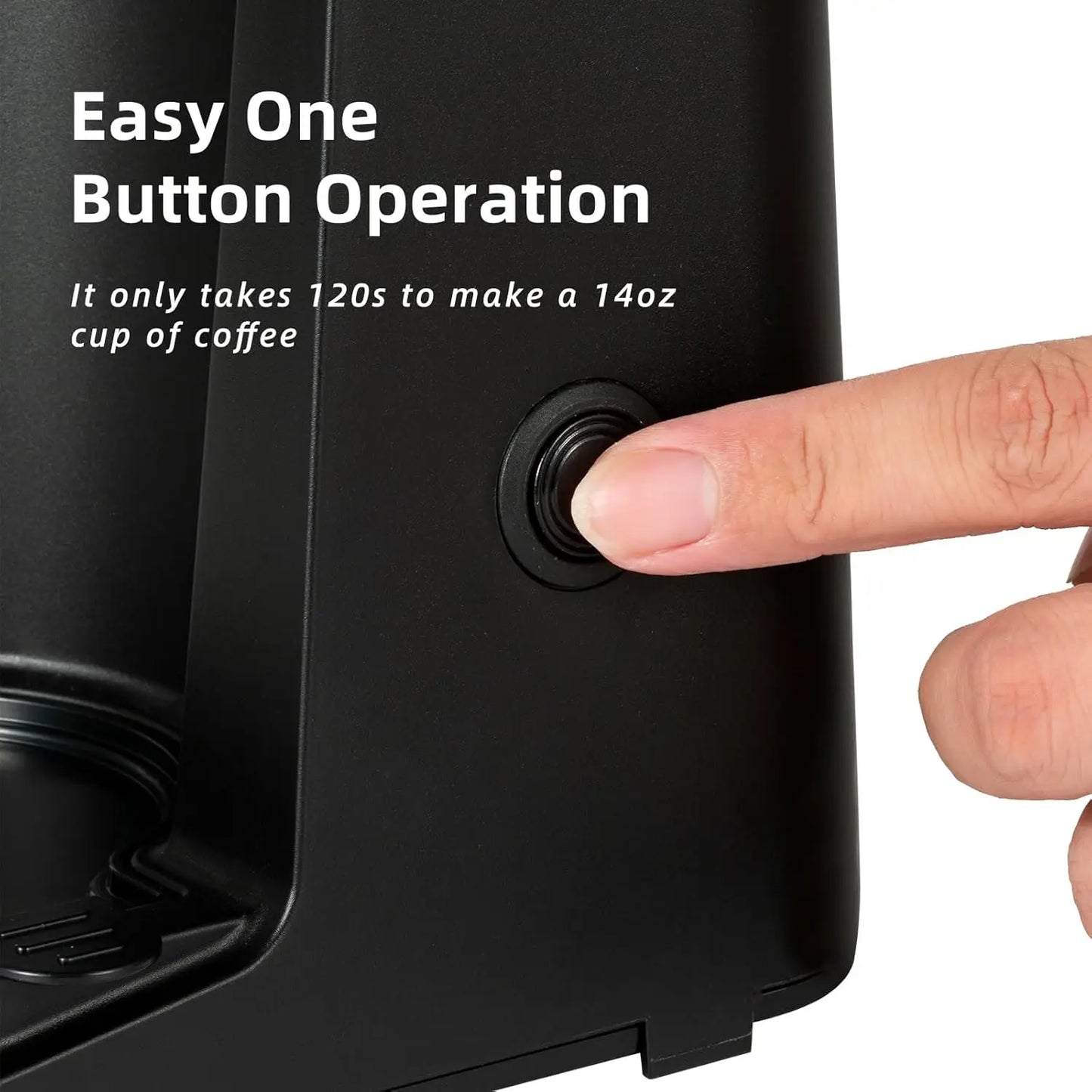 Single Serve Coffee Maker for K Cup & Ground Coffee, Fast Brew 6-14 Oz, Hot & Iced, Auto Shut Off, Reusable Filter