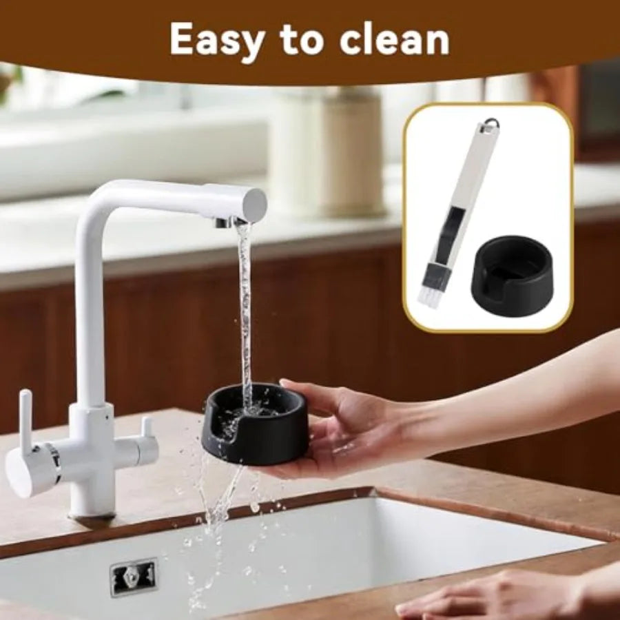 Portafilter Holder with Cleaning Brush and Non-Slip Silicone Tamping Station (compatible with Ninja Espresso Machine Luxe Cafe Pro ES601 ES7).